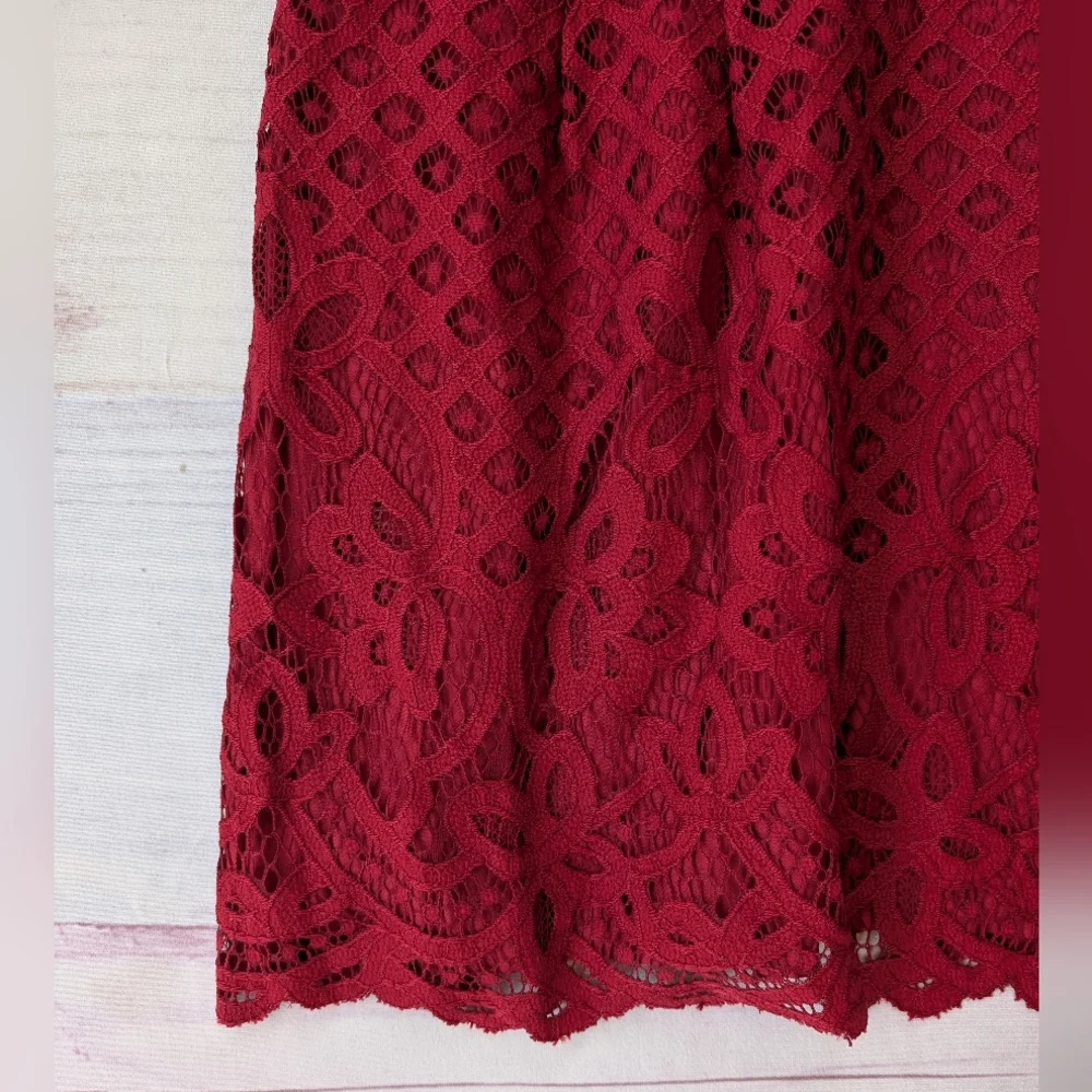 Free People Burgundy One Million Lovers Lace Mini Dress‎ 12 Party Night Out